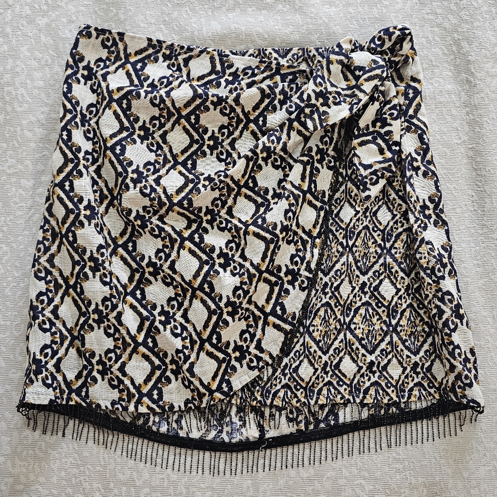 Zara Printed Wrap Skirt